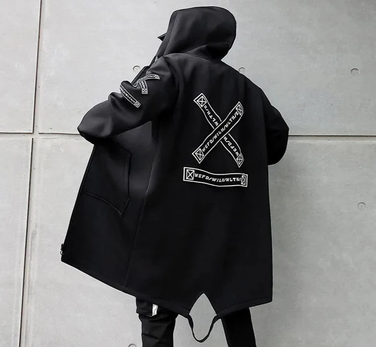 Men's Printed Trench Hoodie