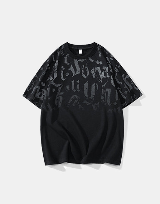 Letter Print Gradient T-Shirt